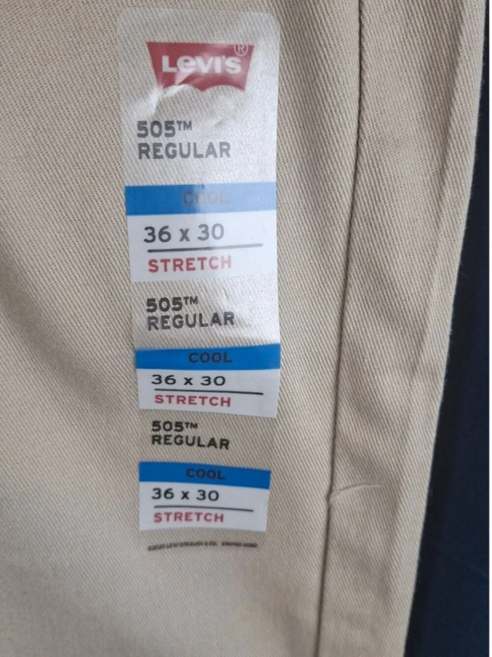 Levi's 505 Regular Men's Jeans 36x30 Khaki Straight Leg Stretch